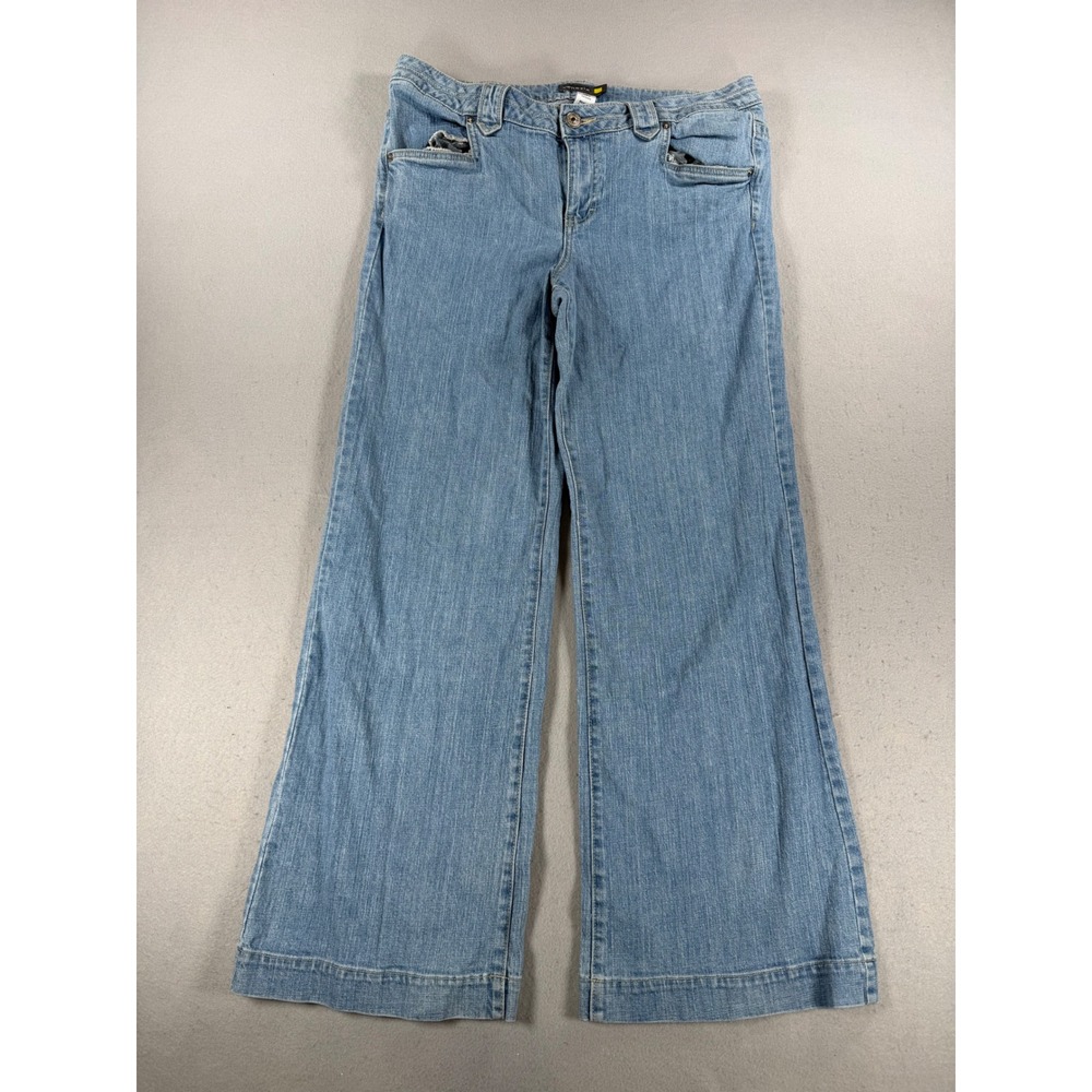 Venezia Womens Blue Light Wash Wide Leg Stretch Trouser Jeans Size 3 Average